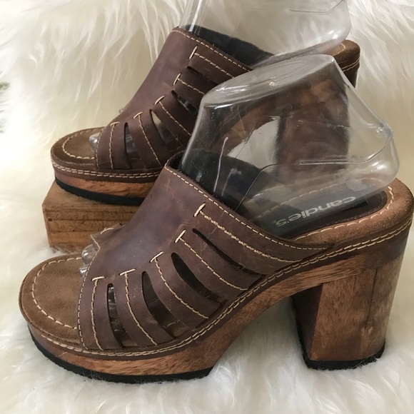 vintage candies shoes wooden heels
